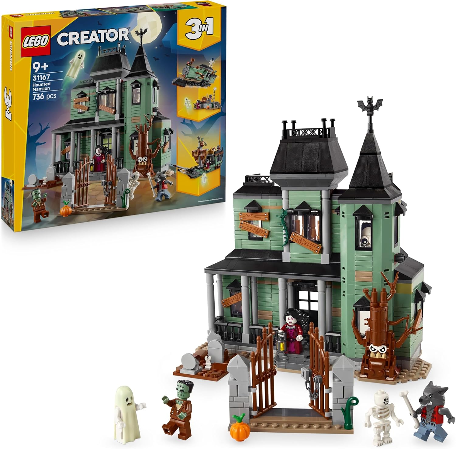 Lego 31167 Creator Haunted Mansion Toy, Birthday Present, Blocks, Boys, Girls, Children, 9, 10, 11 Years, Elementary School, Interior, Stylish, Figure, Goods