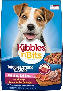 Kibbles 'n Bits Mini Bits Small Breed Savory Bacon & Steak Flavor Dry Dog Food, 3.5 lb. Bag
