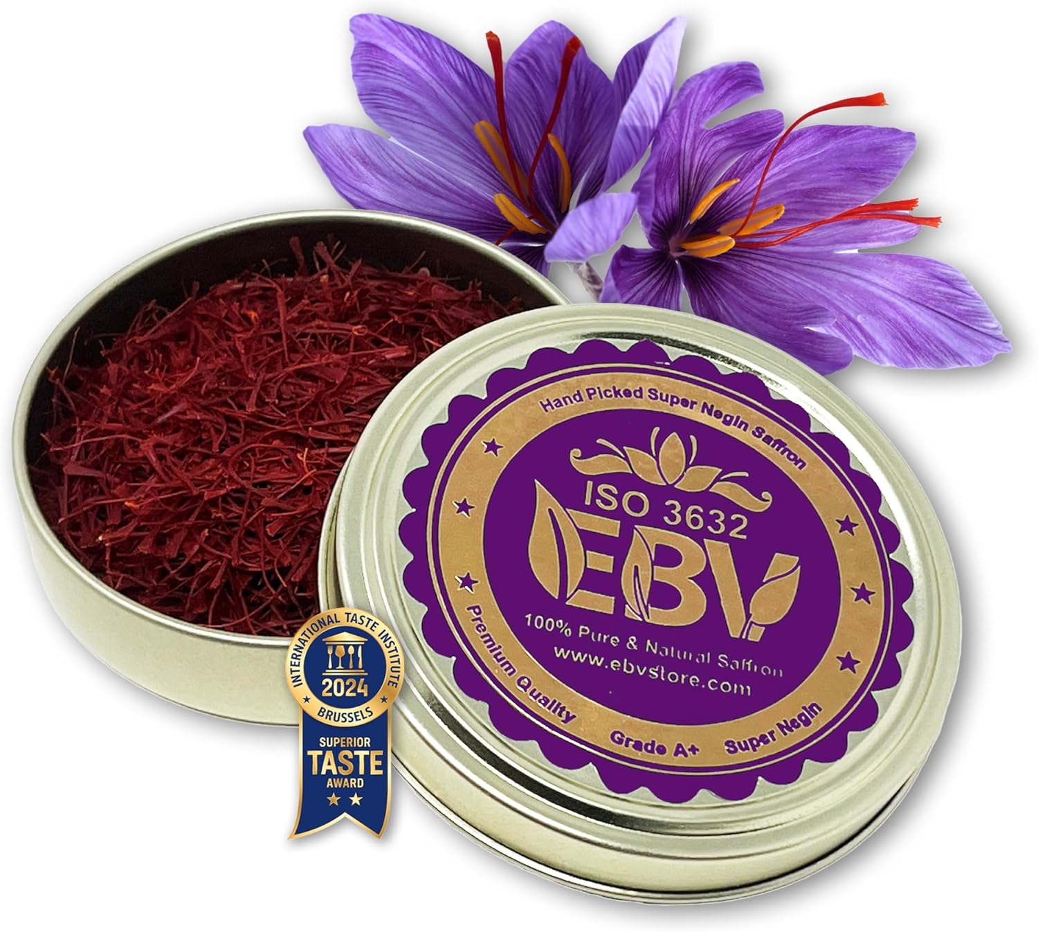 5Gr Award-Winning Certified Grade A+ Saffron Threads- 100% Pure & Natural All Red Golden Spice for Tea, Paella,Tahchin,Golden Milk- Top Grade Superior Saffron
