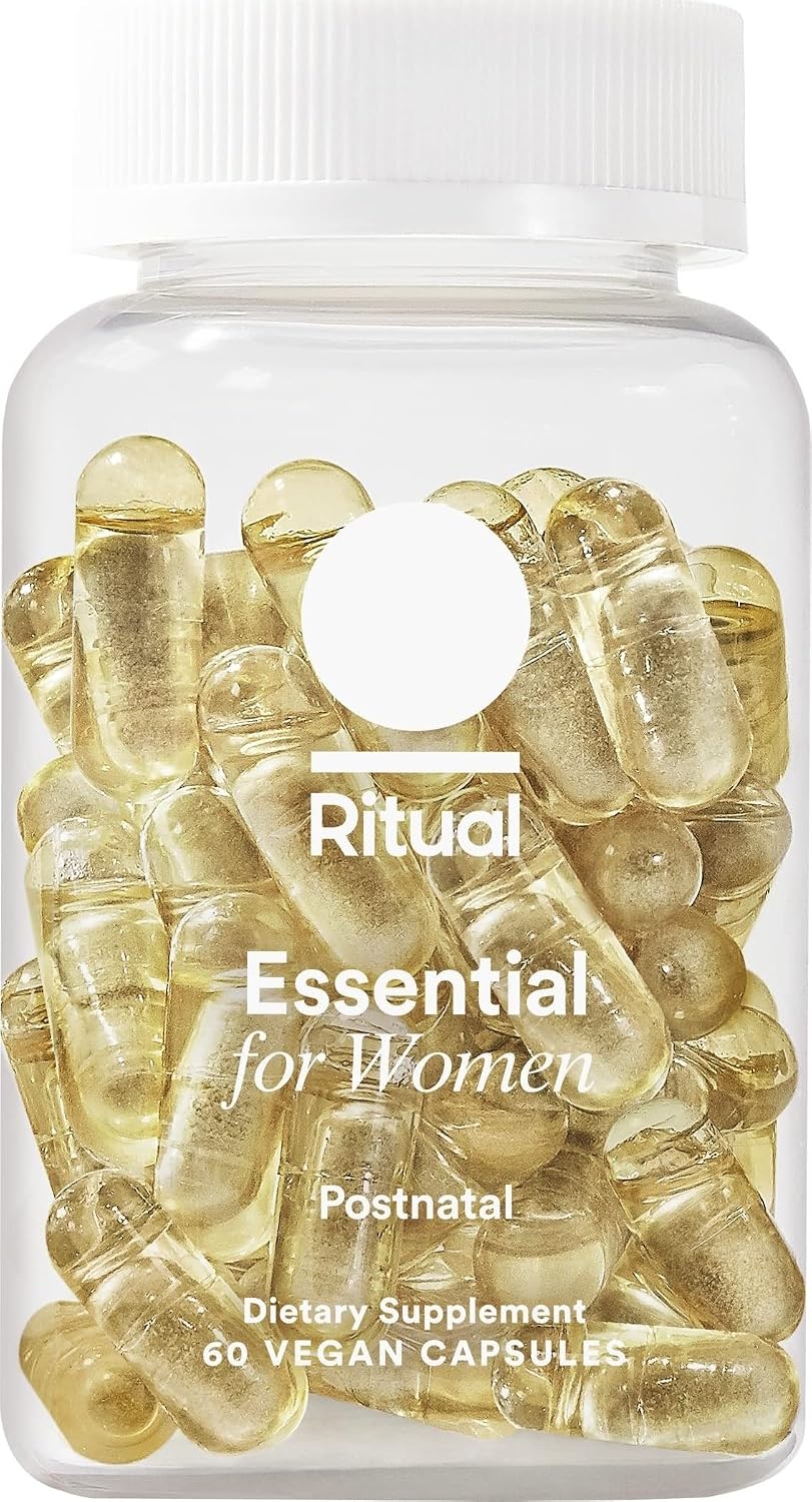 Ritual Women's Postnatal Multivitamin - 60 Capsules - 30 Servings | Key Essential Vitamins and Minerals - Support Mom and Baby Postpartum, Throughout Lactation* - Choline, DHA - Vegan - Mint