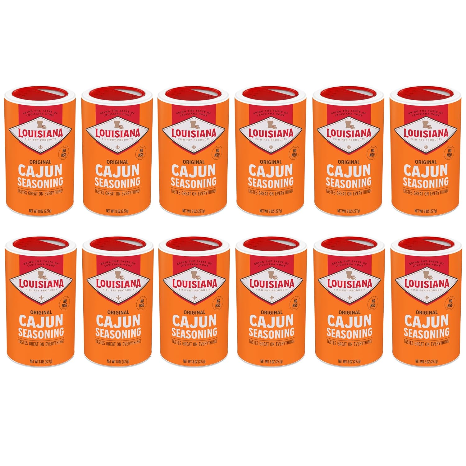 Louisiana Fish Fry Cajun Seasoning, MSG Free, 8 Ounces (Pack Of 12)