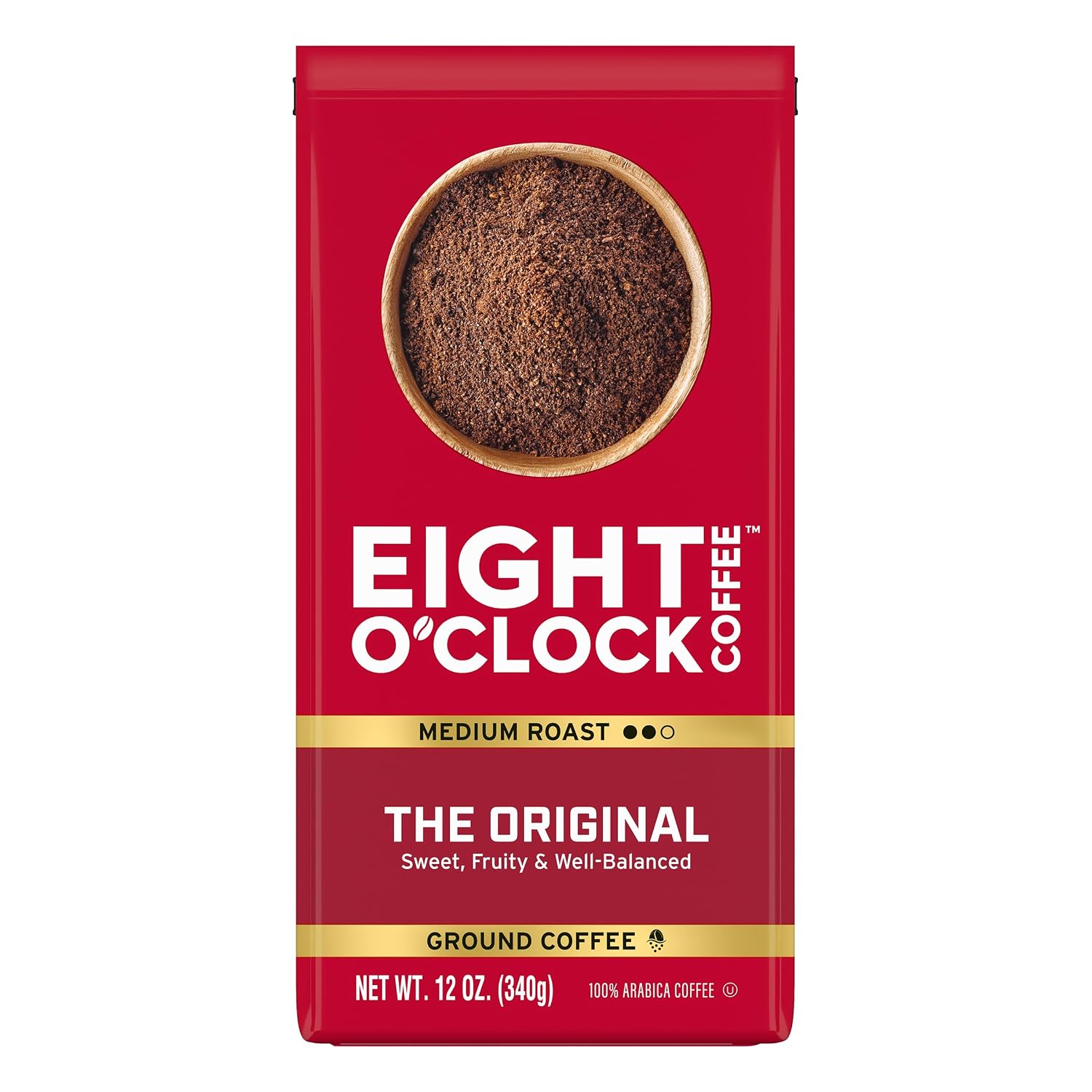 Eight O'Clock Coffee The Original Ground Coffee, Medium Roast, 12 Ounce (Pack of 6) - Sweet, Fruity, Well Balanced