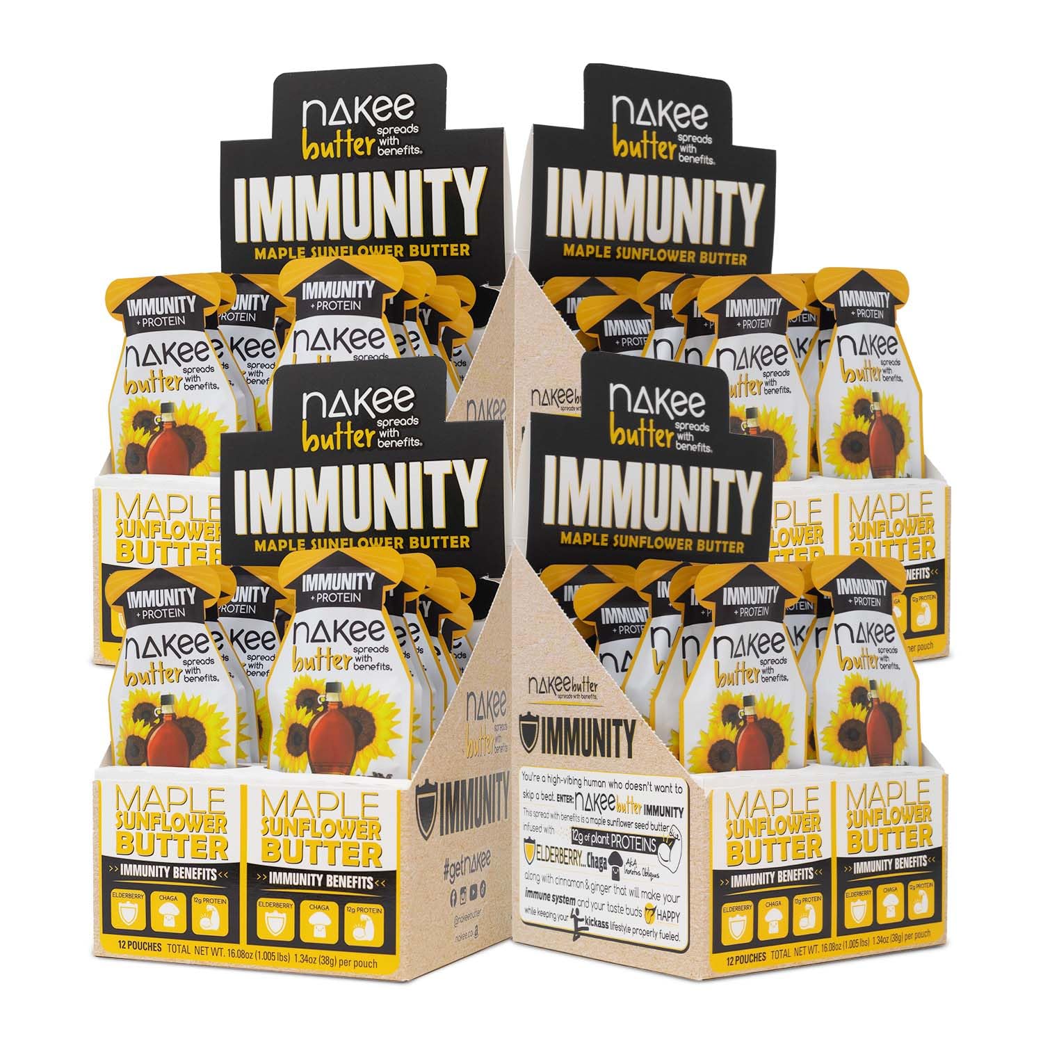 Nakee Butter Immunity Maple Sunflower Seed Butter Starter 48 Packs