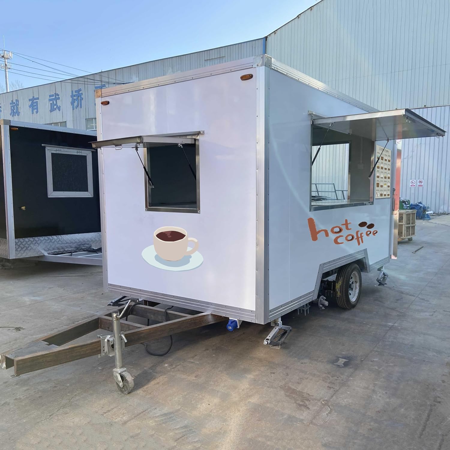 11.5FT Coffee Concession Trailer, Mobile Enclosed Food Vending Cart Truck Purchase, Concession Food Trailer for Business Sale, Commercial Street Food Trailer