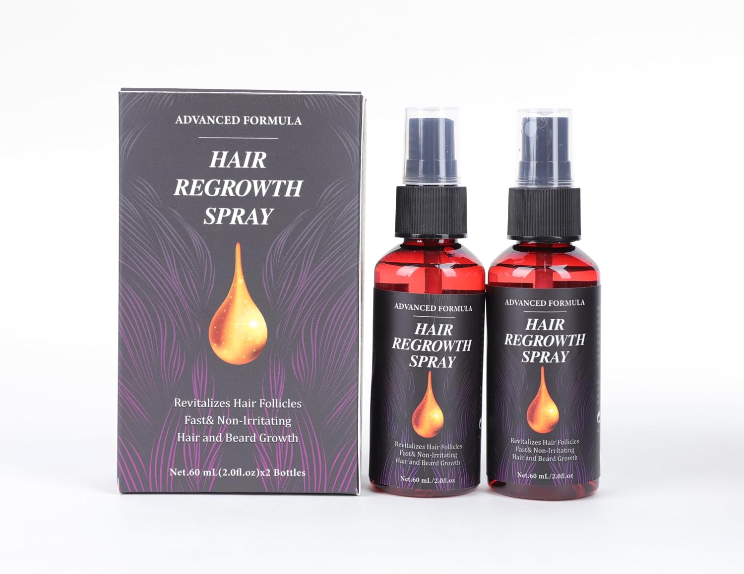 AMAINKI Hair Regrowth Spray,Rosemary hair Oil,Gentle Nourishing and Refreshing 60ml*2