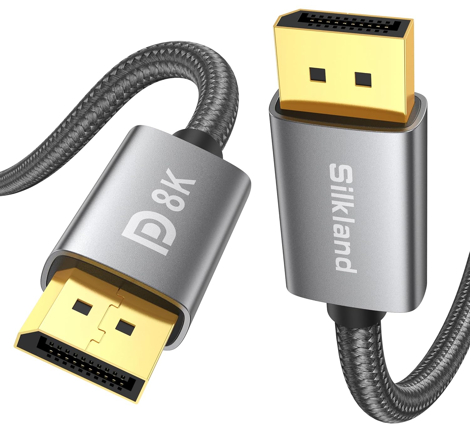 Silkland VESA Certified DisplayPort Cable 1.4 2M, DP Cable Support 8K@60Hz, 4K@144Hz, 2K@240Hz, HBR3 32.4Gbps, HDR, DSC 1.2, G-Sync & Free-Sync, Display Port 1.4 for Gaming Monitor, Graphics Card