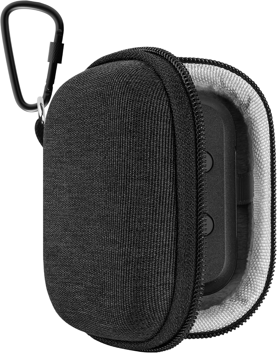 Geekria Shield Earbuds Case Compatible with Skullcandy EcoBuds, Dime 2/3, Smokin' Buds True Wireless Earbud, Replacement Hard Shell Travel Carrying Bag with Carabiner Clip (Dark Grey)