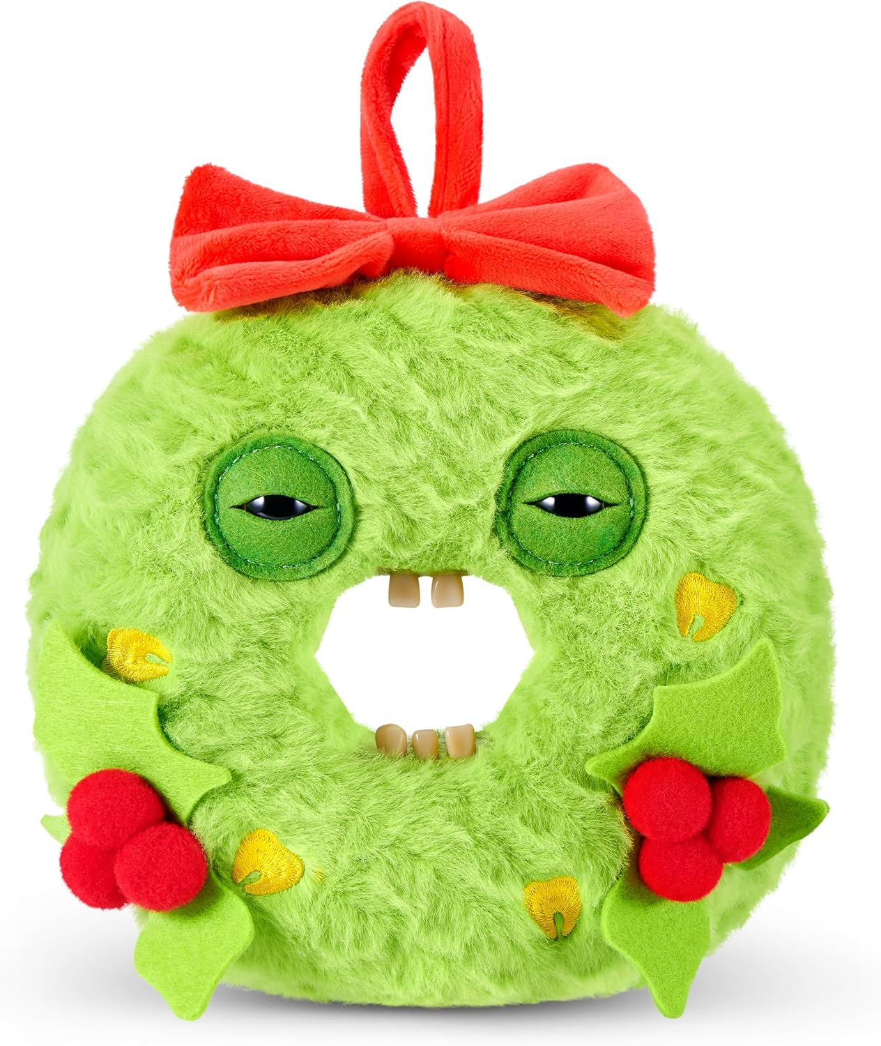 Fuggler Festive Fuggs 9 Inch Series 2 (Keith Wreathington) by ZURU | Funny Ugly Monster with signature teeth; soft & huggable collectible plush; for fans & collectors; gift for tweens & teens
