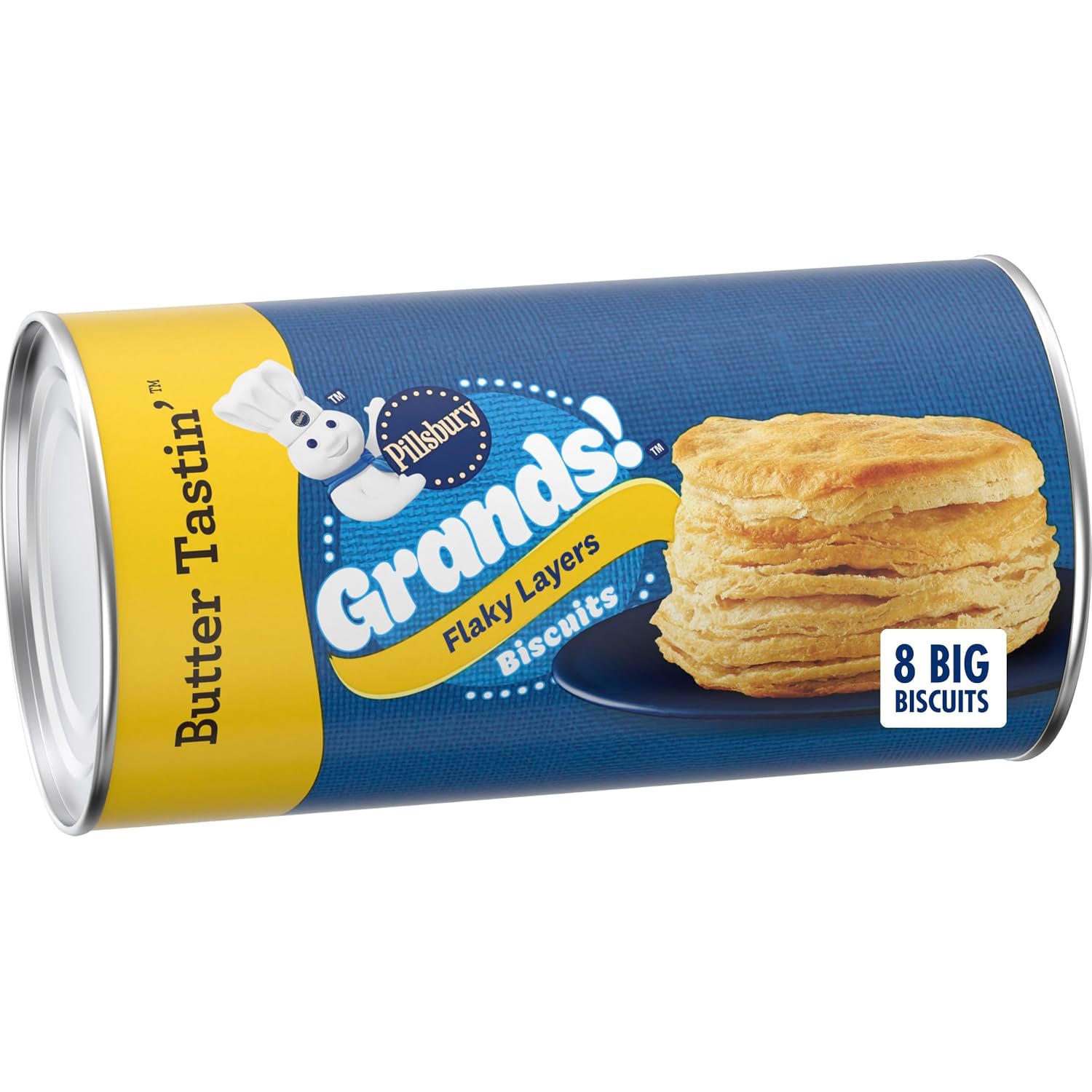 Pillsbury Grands! Butter Tastin' Flaky Layers Biscuits, 8 ct, 16.3 oz