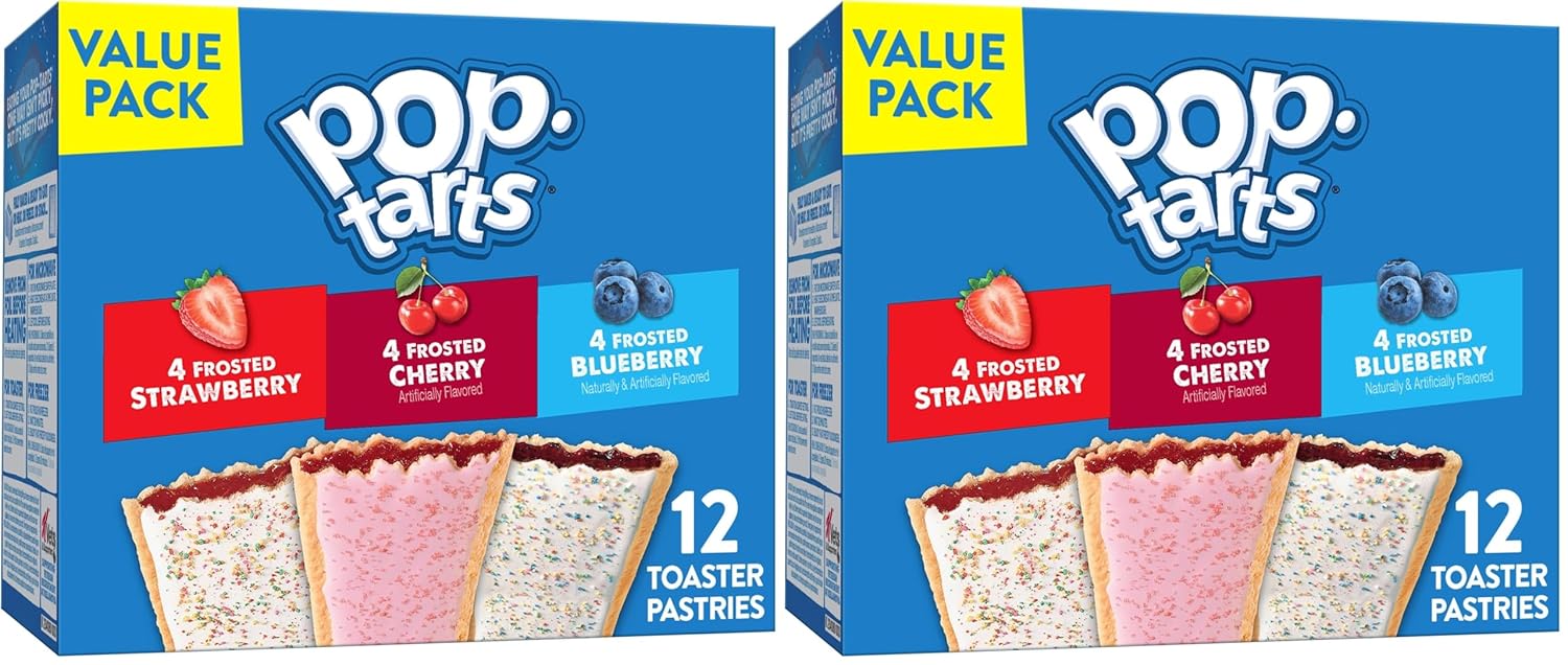 Pop-Tarts Toaster Pastries, Breakfast Foods, Kids Snacks, Variety Pack (12 Count) (Pack of 2)