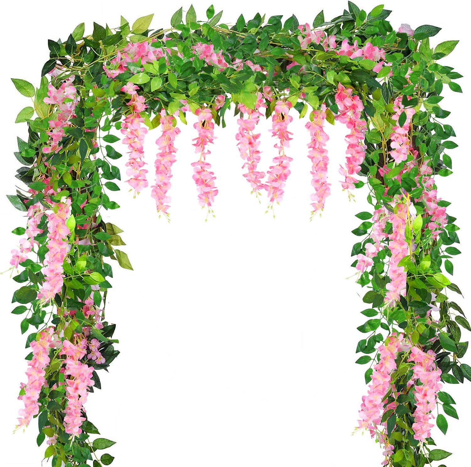 Yueshop 4x8Ft Artificial Wisteria Vine Garland Artificial Flowers Plants