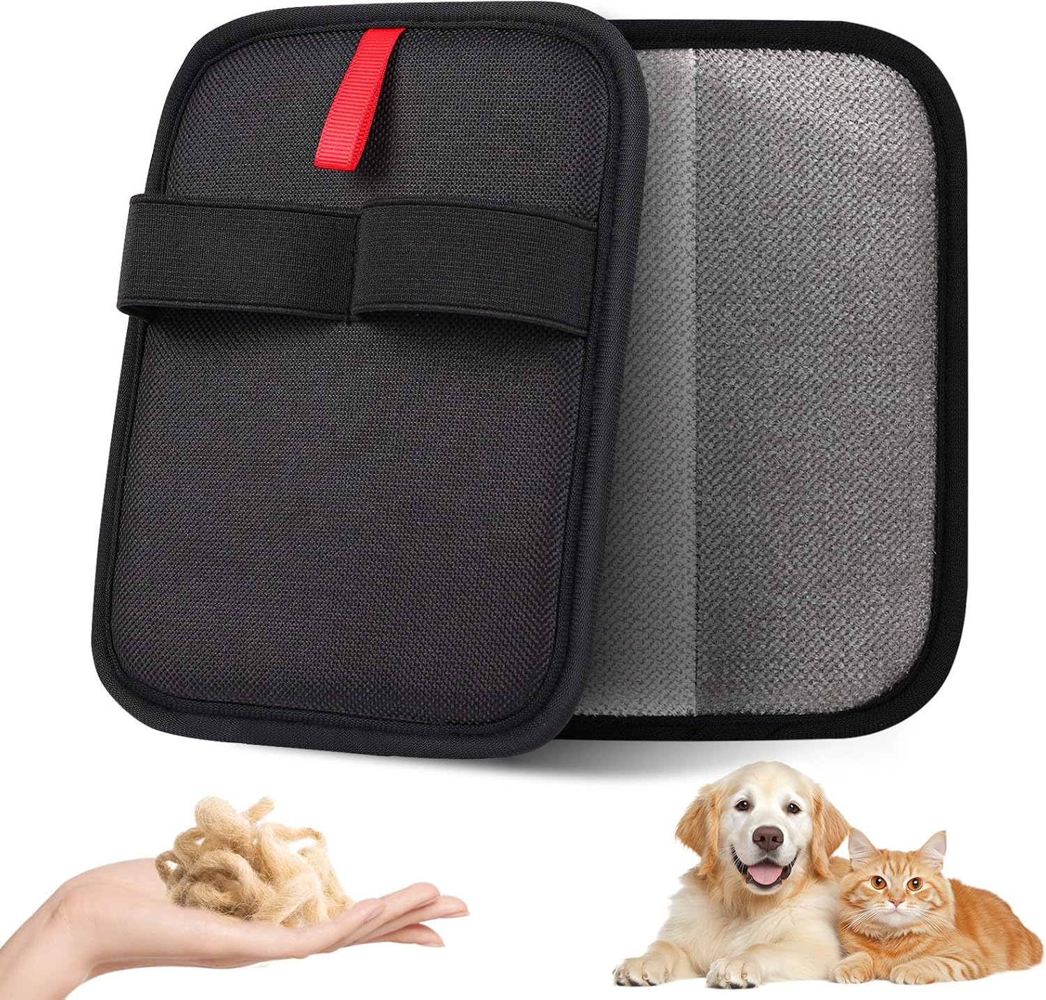 Pet Hair Remover, Electrostatic Pet Hair Removal Gloves, Reusable Cat & Dog Hair Remover for Couch, Furniture, Carpet, Curtain, Upgraded Animal Fur Removal Tool, Cat Grooming Gloves-1 PCS