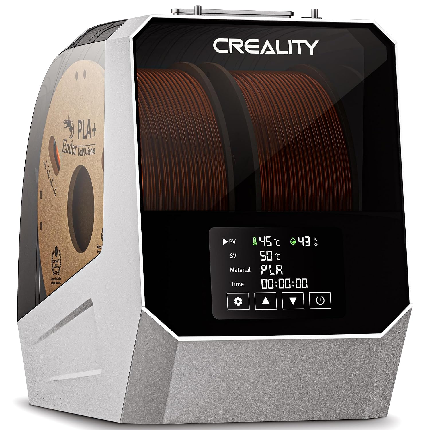Creality Filament Dryer Box,Dual-Spool Creality Space Pi Filament Dryer Plus with 360° Fast Heating & PTC Heater,4" Touch Screen,Compatible PLA,Silk PLA,ABS,PETG,TPU,Nylon,ASA,PC,PA & More