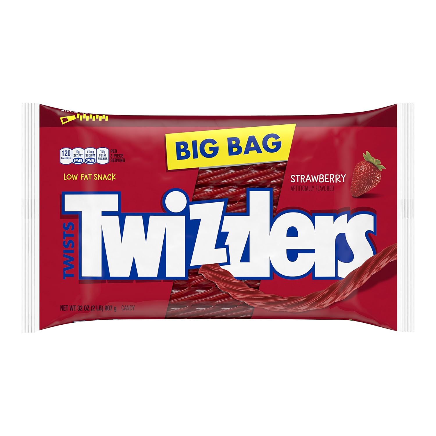 TWIZZLERS Licorice Candy, Strawberry, 2 Pound (Pack of 6)