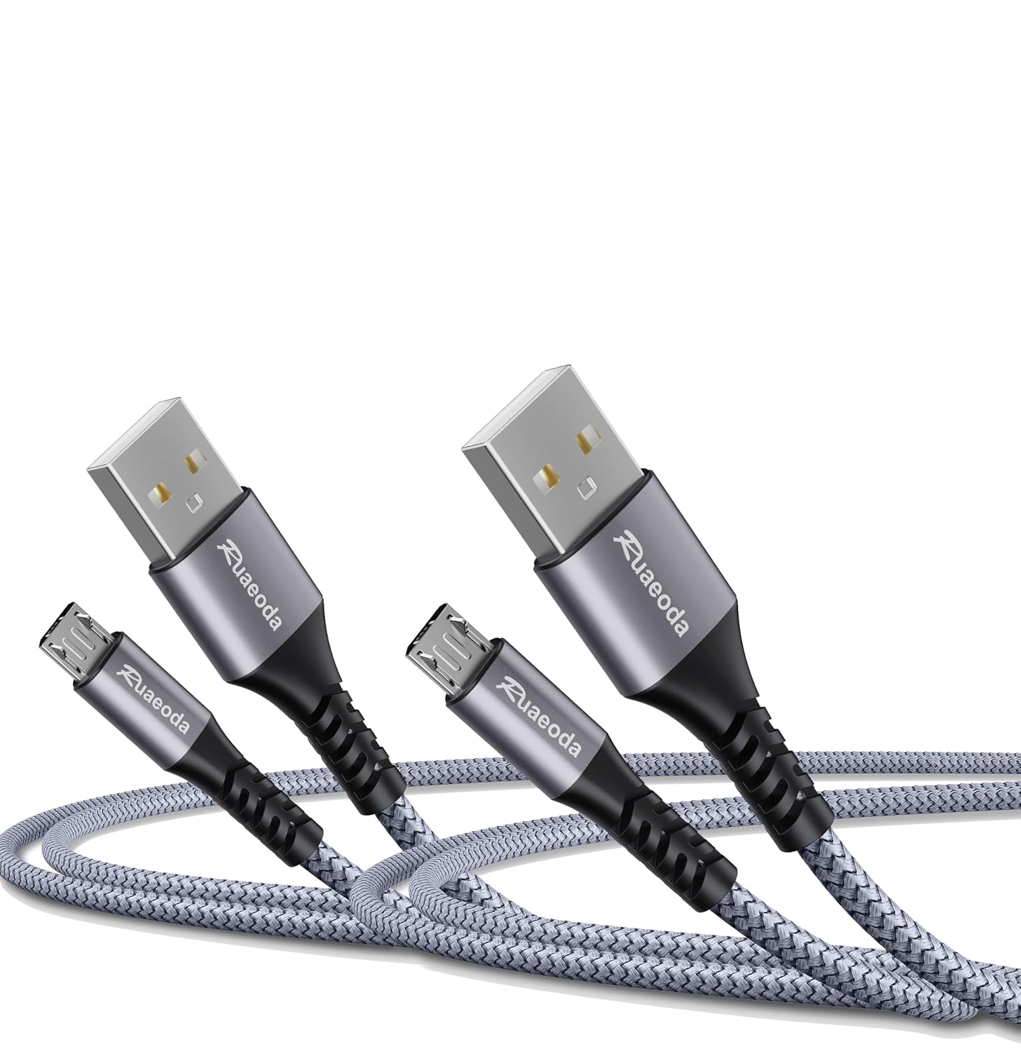 Micro USB Cable Android Charger 6ft 2PACK Compatible with PS4 Charger Cord - High Speed 2.0 USB A Male to Micro USB Nylon Braided Cable for Android Phone