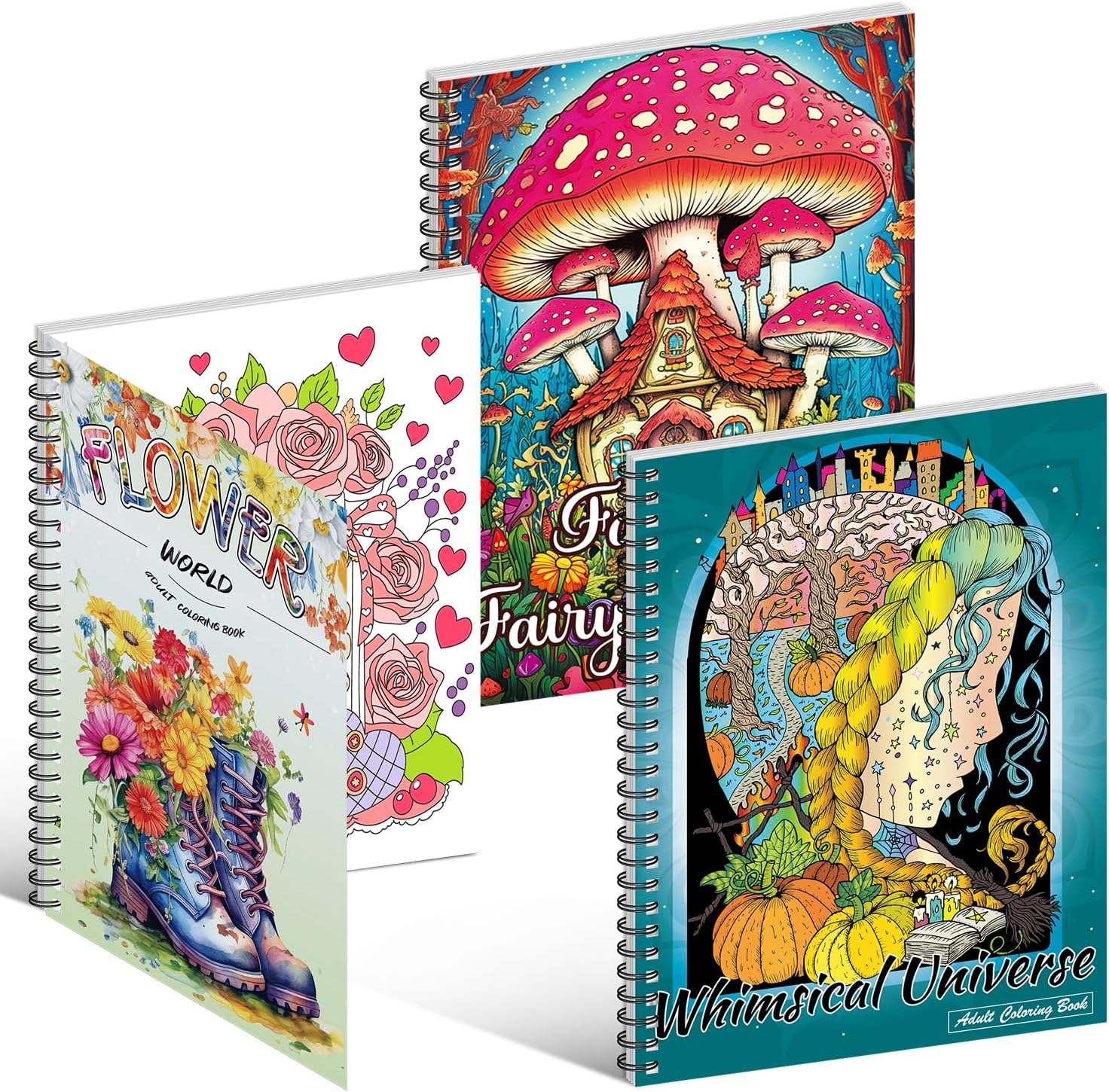 Kalysky 3 Pack Adult Colouring Books, A4 Colouring Books for Women