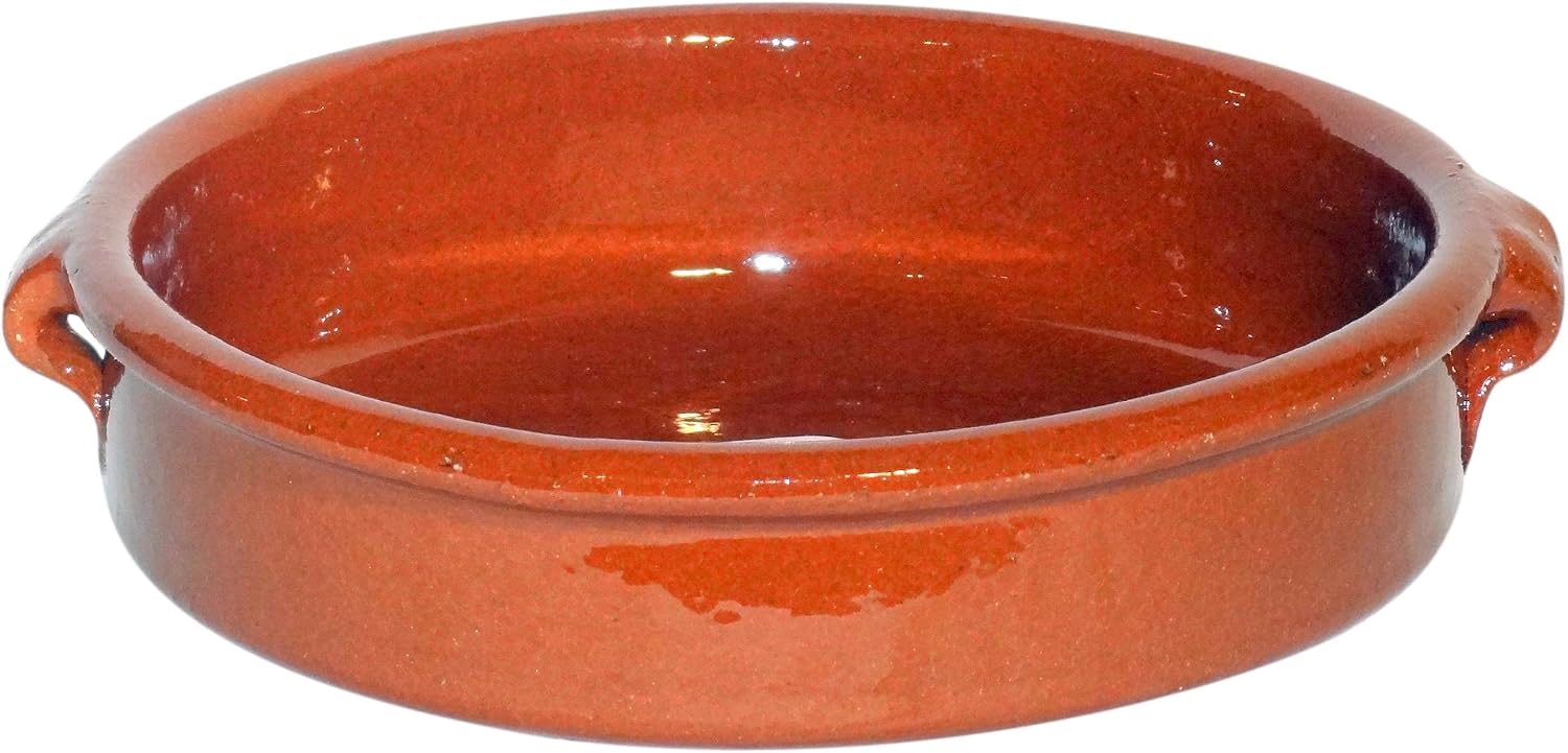 Amazing Cookware SB106 Natural Terracotta 25cm Round Dish , Brown, 1 Pack