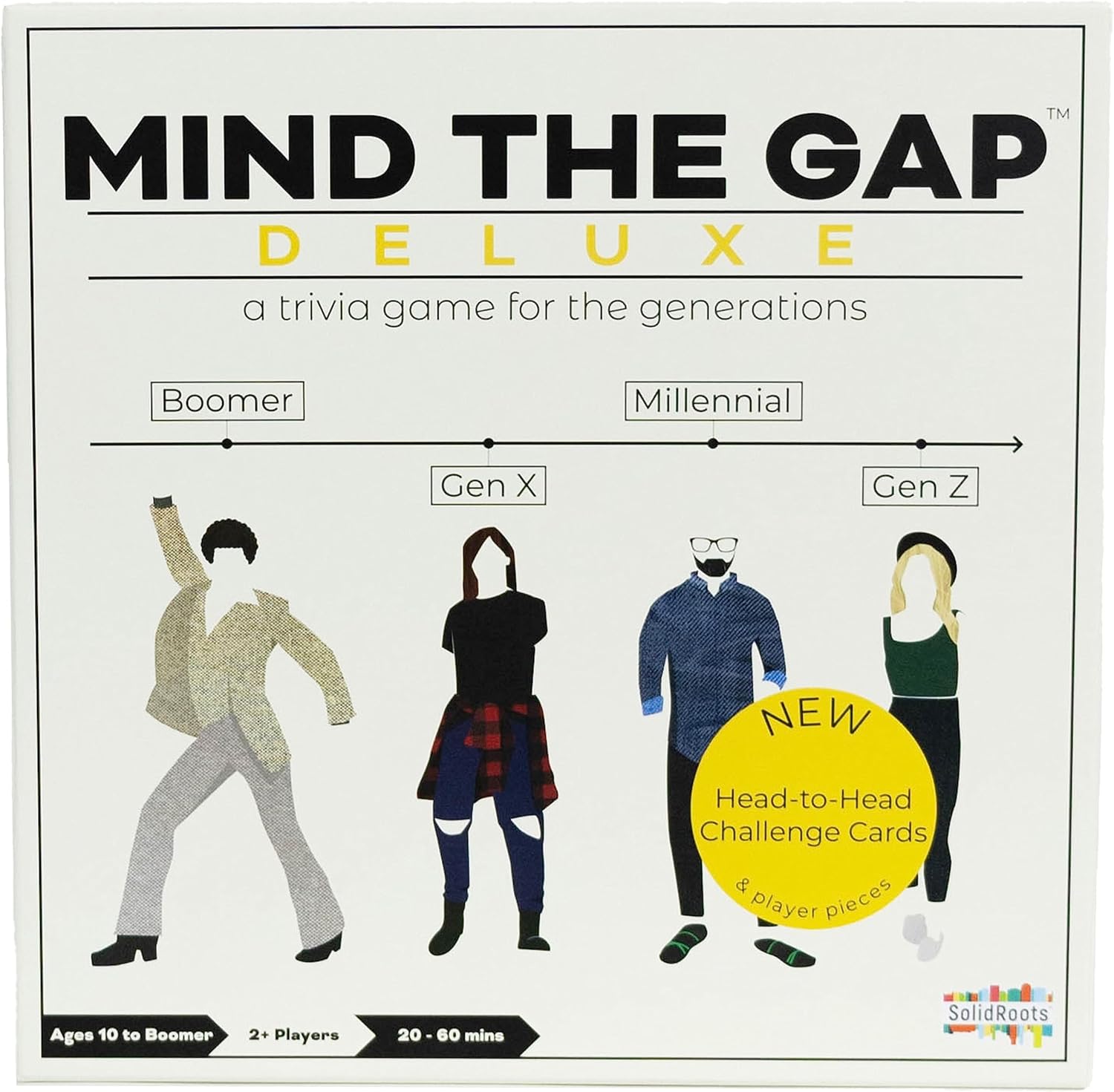 Spin Master Games, Mind The Gap Deluxe Trivia Game, Board Game for All Generations on Thanksgiving, Friendsgiving, Birthdays & Family Nights, 2-12 Players, for Ages 10 & Up