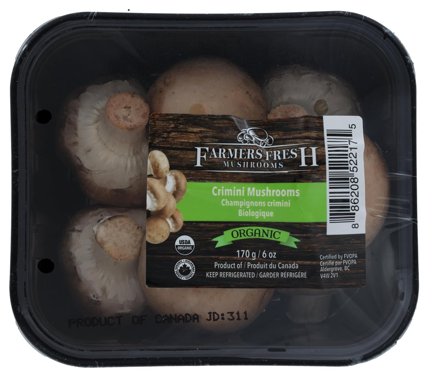 Farmers Fresh, Organic Crimini Mushrooms, 6 Ounce