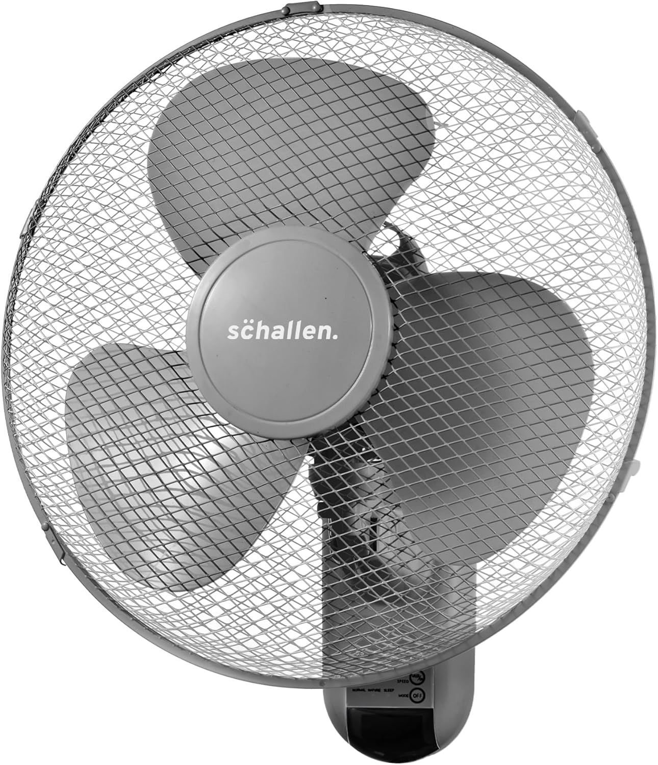 Schallen 16" 40cm Oscillating Wall Mounted Air Cool Fan with 3 Speed Settings, Timer & Remote Control (Grey)