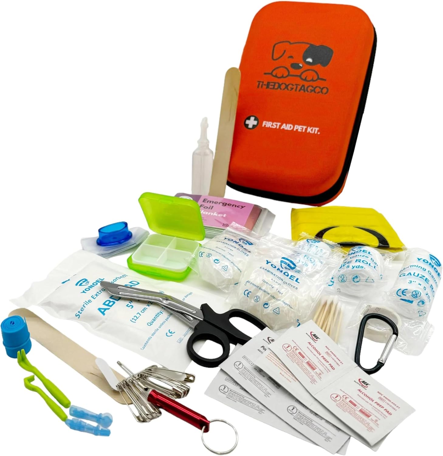 TheDogTagCo DOG FIRST AID KIT - Over 40 Health Supplies - Compact & Portable - Be Prepared for Any Pet Emergency