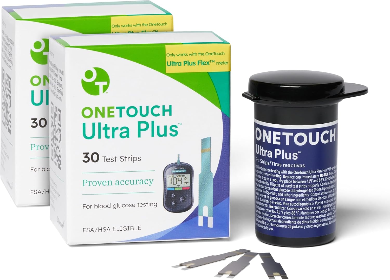 OneTouch Ultra Plus Diabetic Test Strips - 60 ct (Only Works with OneTouch Ultra Plus Flex Blood Sugar Meter)