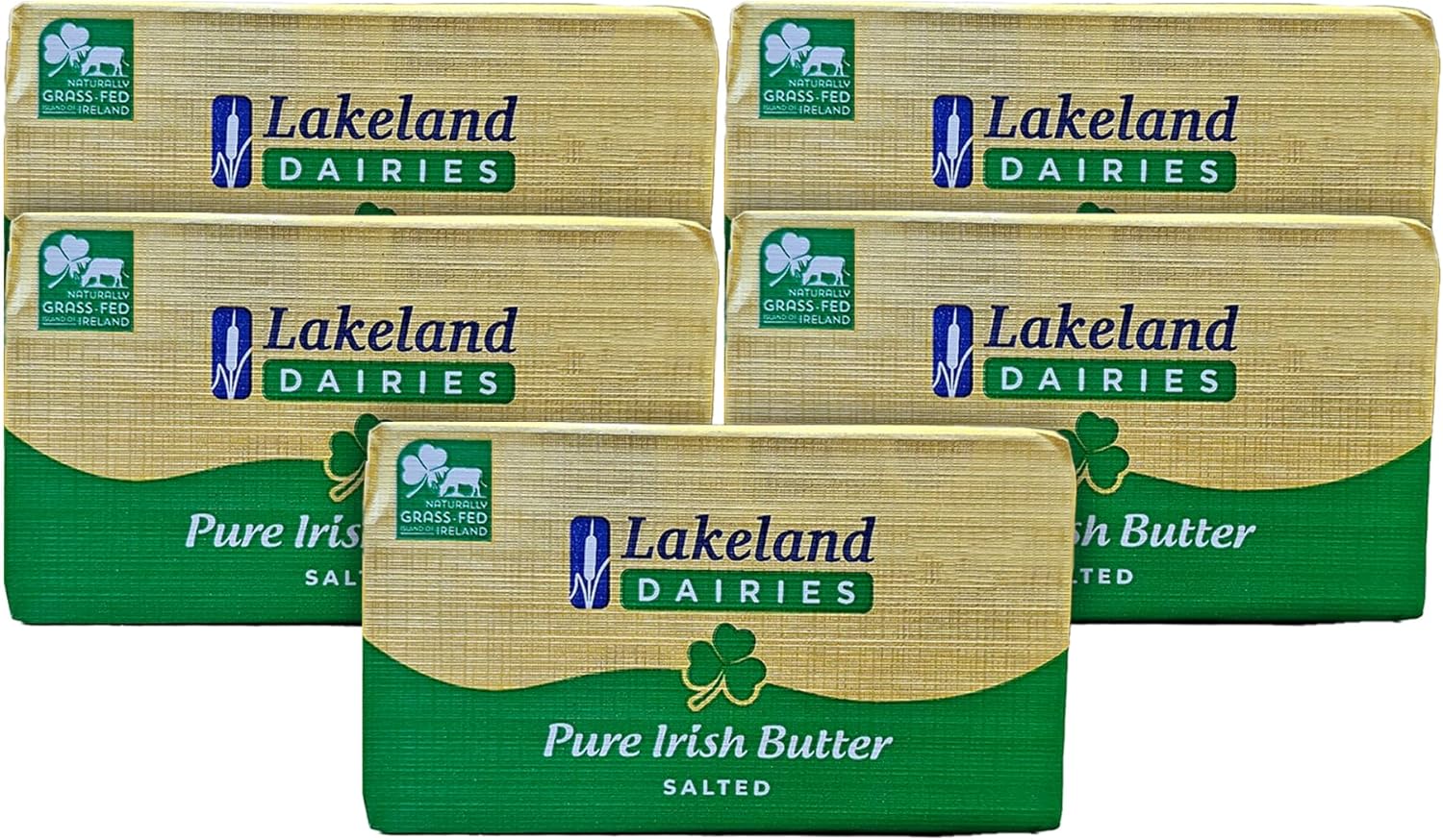 Lakeland Dairies Salted Pure Irish Butter, 250 Grams, Pack of 5