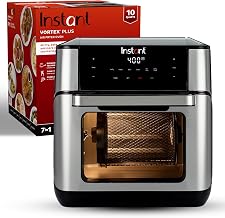 Instant Pot 10QT Air Fryer, 7-in-1 Functions with EvenCrisp Technology that Crisps, Broils, Bakes, Roasts, Dehydrates, Reheats & Rotisseries, Includes over 100 In-App Recipes, Stainless Steel