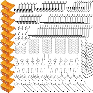 ELEAD 260 Piece Pegboard Hooks 1/8 and 1/4 inch peg Board Organizer Accessories with Pegboard Bins for Organizing Various Tools in The Garage Kitchen Bathroom Craft Room