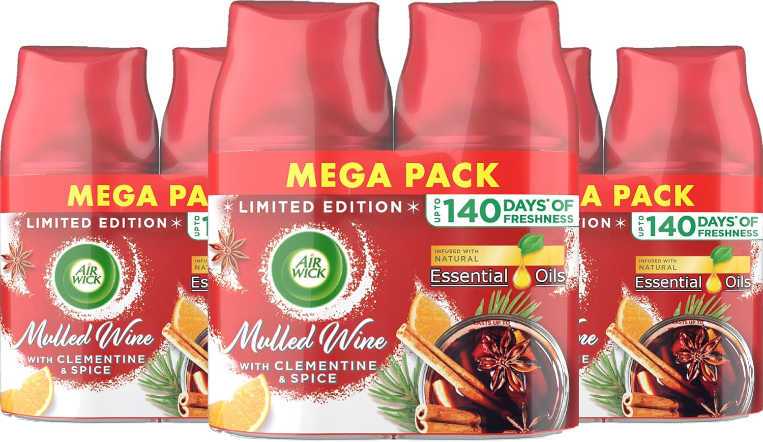 AIRWICK Mulled Wine Freshmatic Twin Refill,pack of 6