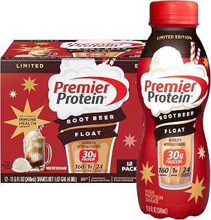 Premier Protein Shake, Limited Edition Root Beer Float, 30g Protein, 1g Supar, 24 Vitamins & Minerals, Nutrients to Support Immune Health, 11.5 oz, 12 Pack - Artwork Case, Packaging May Vary