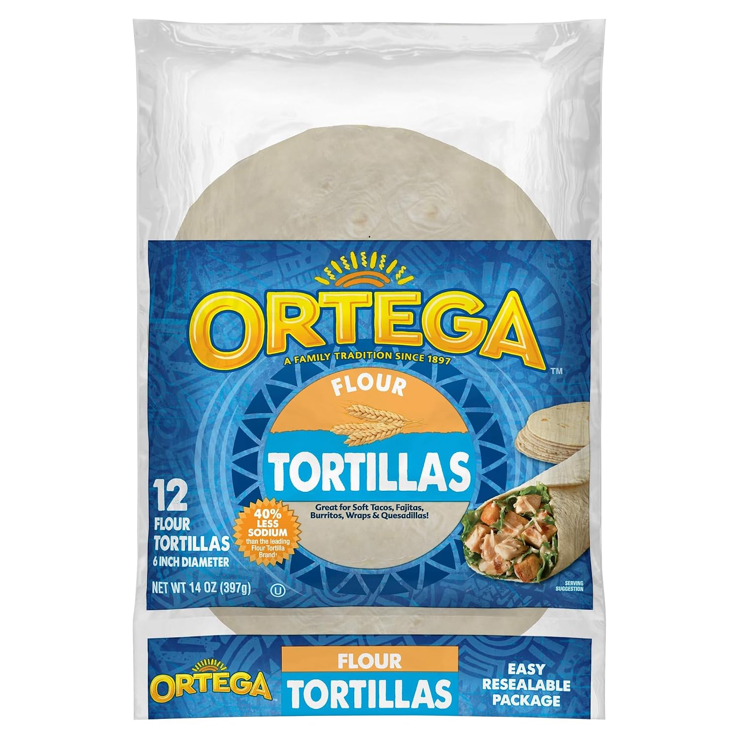Ortega Tortillas, Flour, 6 Inch, 12 Count (Pack of 12)