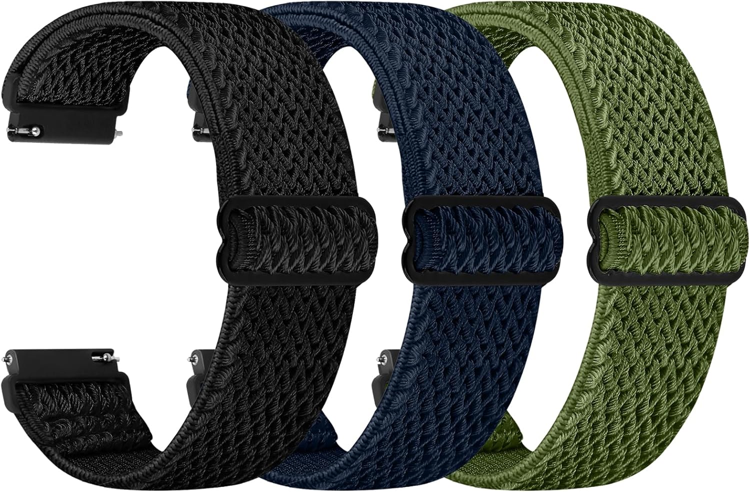 Quick Release Watch Band - Choice of Width -18mm 19mm 20mm 22mm 24mm Watch Bands, Solo Loop Adjustable Elastic Nylon Watch Straps Replacement Wristband for Men Women