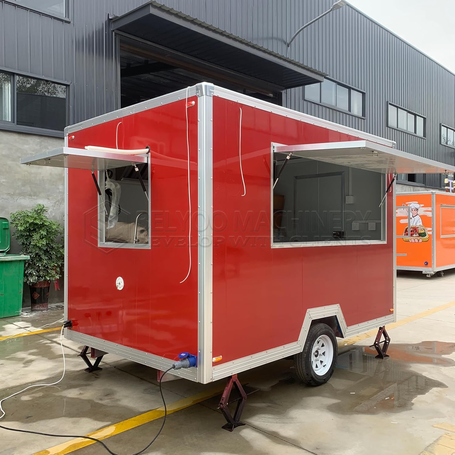 10FT Food Trailer Truck Mobile Food Trailers for Sale with Built-in Salad Bar, Customizable Interior & Exterior, DOT Certified, Multi-Use