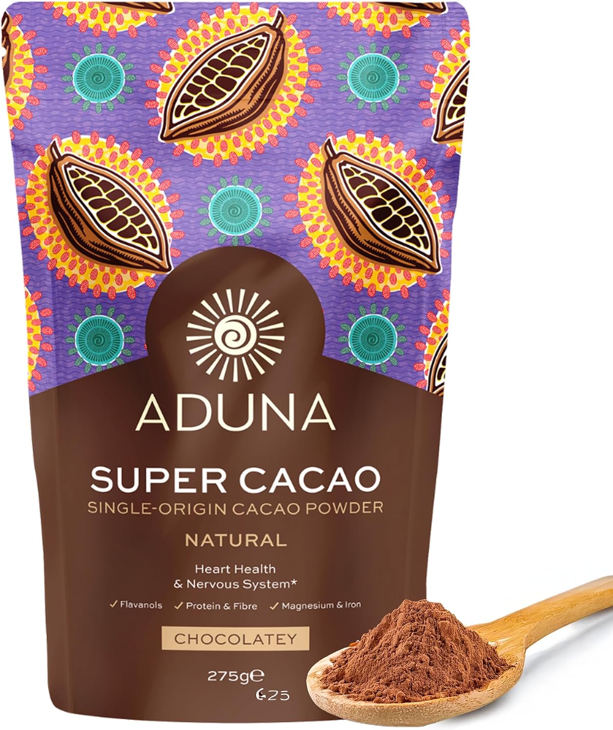 Aduna Super Cacao Powder | 100% Natural Single Origin Ghanaian Cacao | 275g