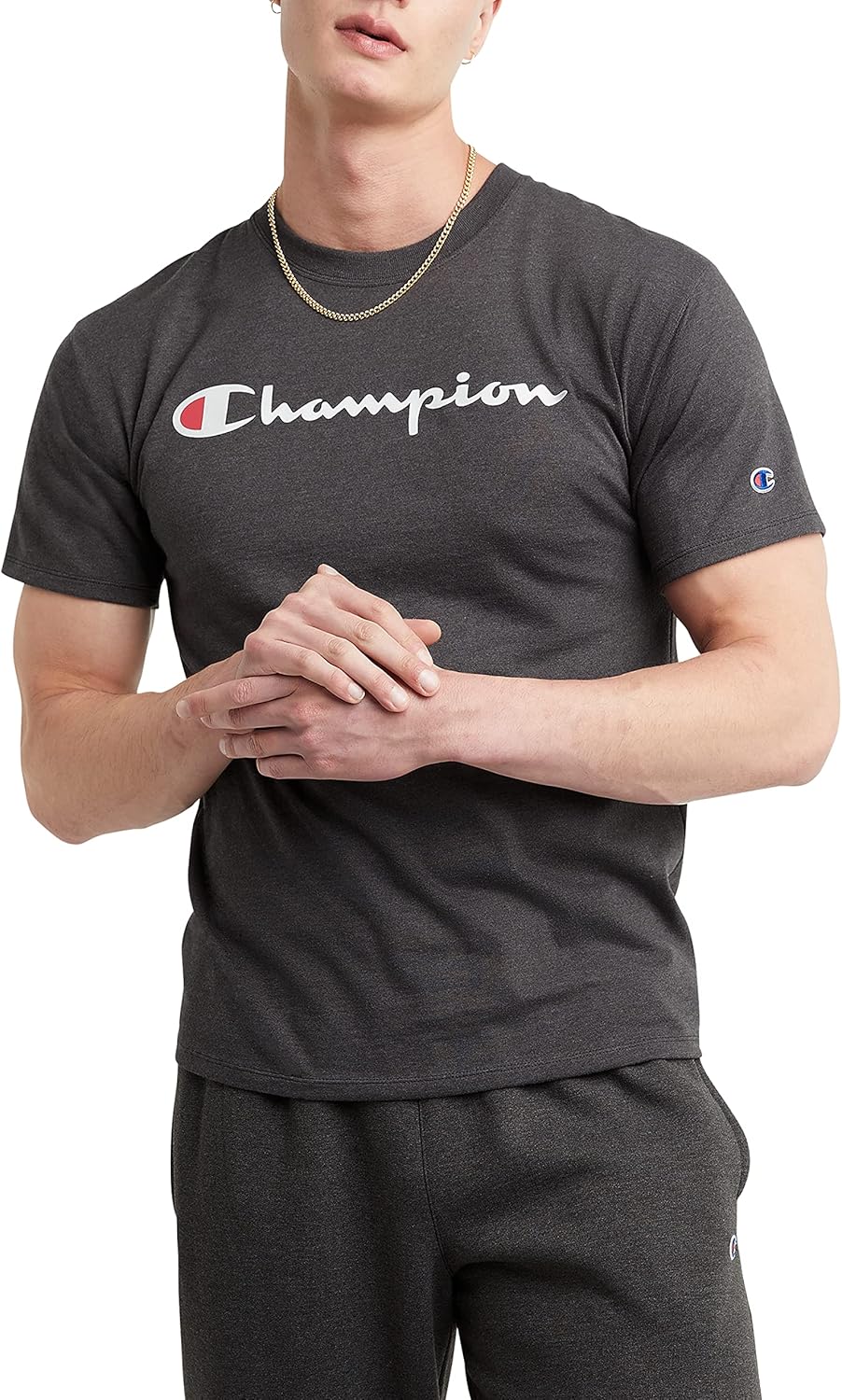 Champion Men's T-shirt, Cotton Midweight Men's Crewneck Tee,t-shirt for Men, Graphic Script