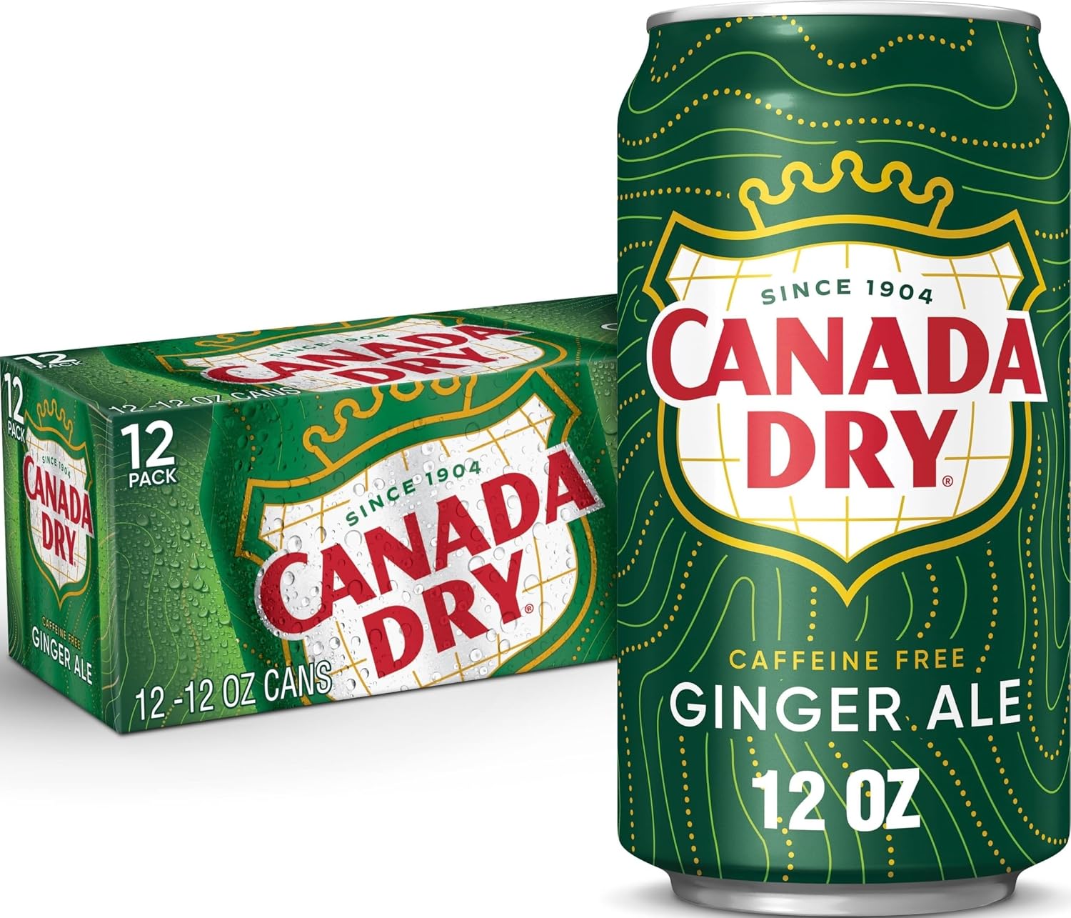 Canada Dry Ginger Ale 355ml Cans (12 Pack) | Imported Soft Drink | Caffeine Free | Refreshing Sparkling Beverage
