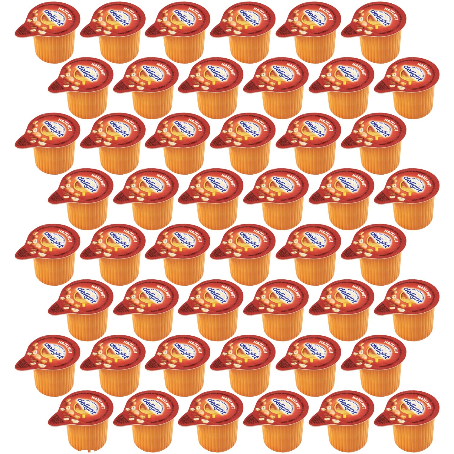 Delight Coffee Creamer Hazelnut Cups, 48 Pieces of Individual Coffee Creamers Singles, Ideal for Hot and Iced Coffee, Lattes, Cappuccinos and More