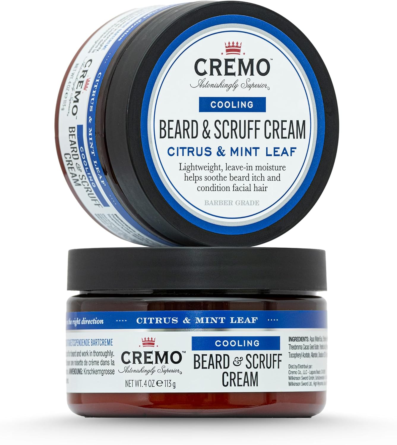 Cremo Cooling Beard & Scruff Cream - With Coconut Oil & Aloe - 113g