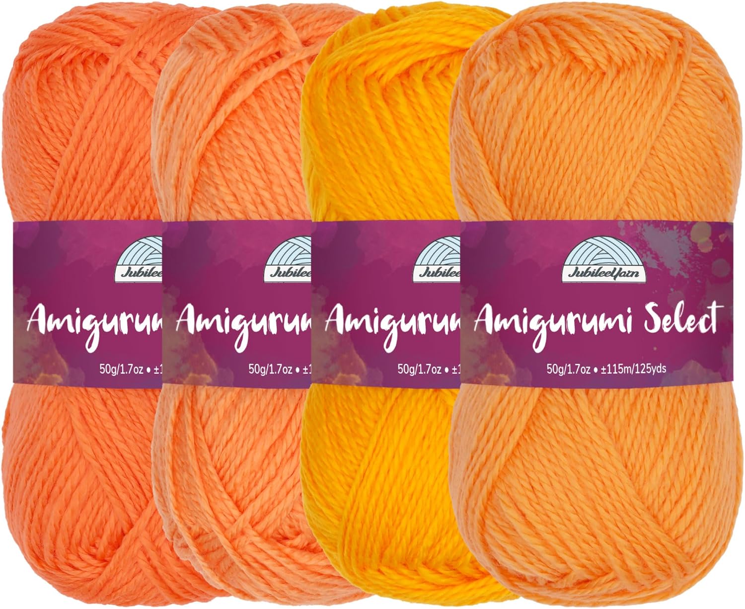 JubileeYarn Amigurumi Select Yarn - Shades of Orange - 4 Skeins