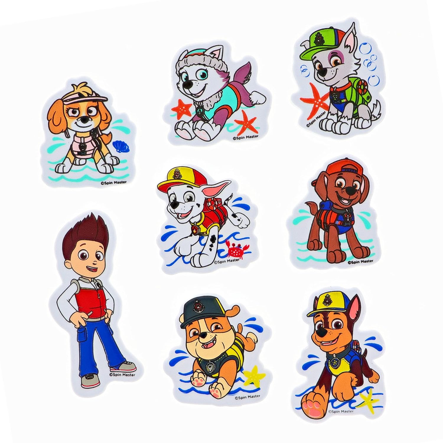 PAW Patrol Bath Foam Clings, 8 Pc - Kids Bath Activity, Bath Toys