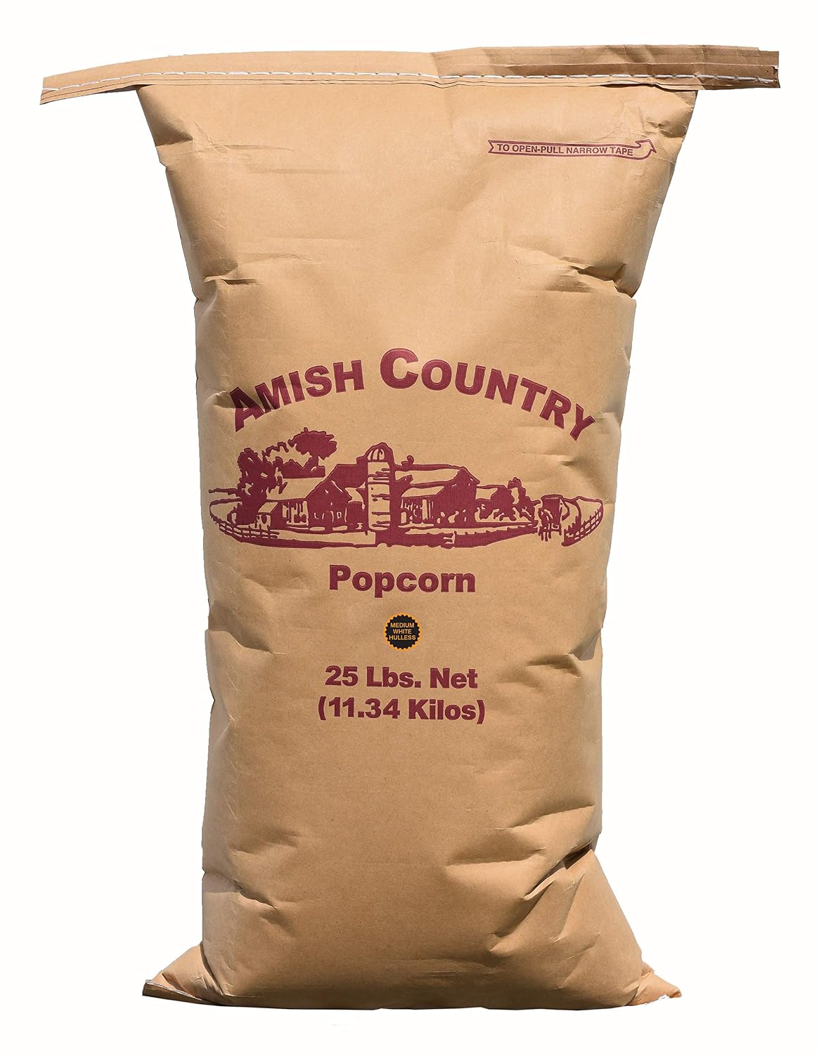 Amish Country Popcorn | 25 lb Bag | Medium White Popcorn Kernels | Old Fashioned, Non-GMO and Gluten Free (Medium White - 25 lb Bag)