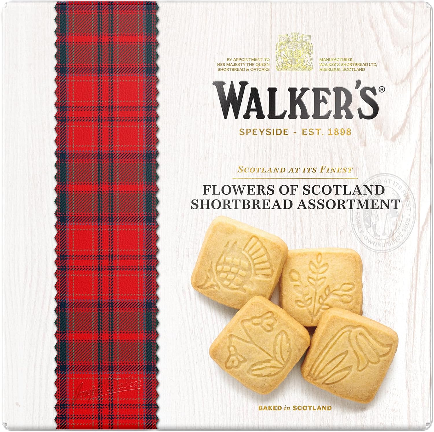 Walker's Shortbread Flowers of Scotland Assorted Shortbread Shapes, Traditional All-Butter Scottish Biscuits (240g)