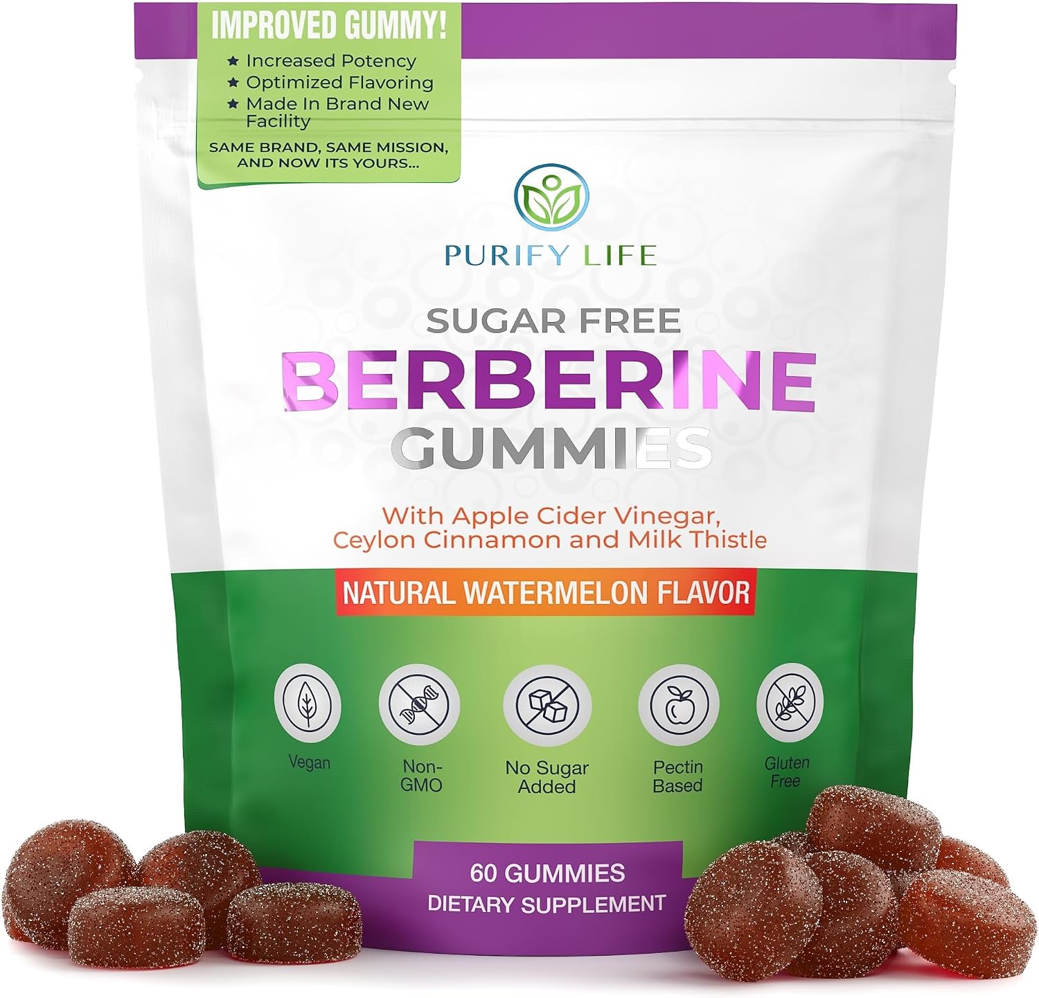 Keto Berberine Complex Gummies (Sugar-Free) with Ceylon Cinnamon, Milk Thistle, ACV [AMPK Metabolic Activator] Berberine Supplement for Metabolism, Energy, Gut Health, Fasting & Body Mass Control