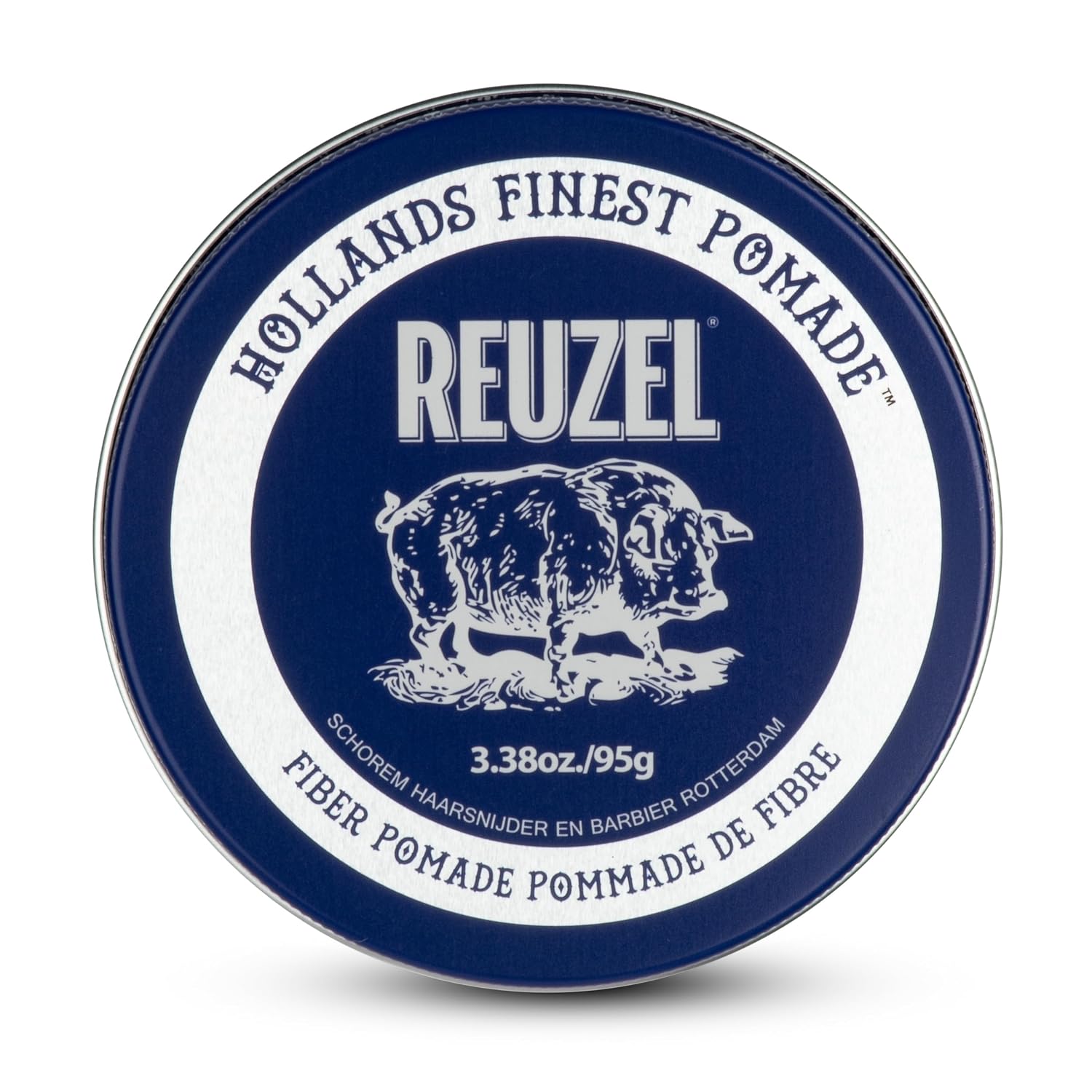 REUZEL Fiber Pomade, Firm and Pliable All Day Hold, Water Soluble Styling, Low Shine and Flake Free, Easy To Wash Out, For All Hair Types 95g / 3.38oz