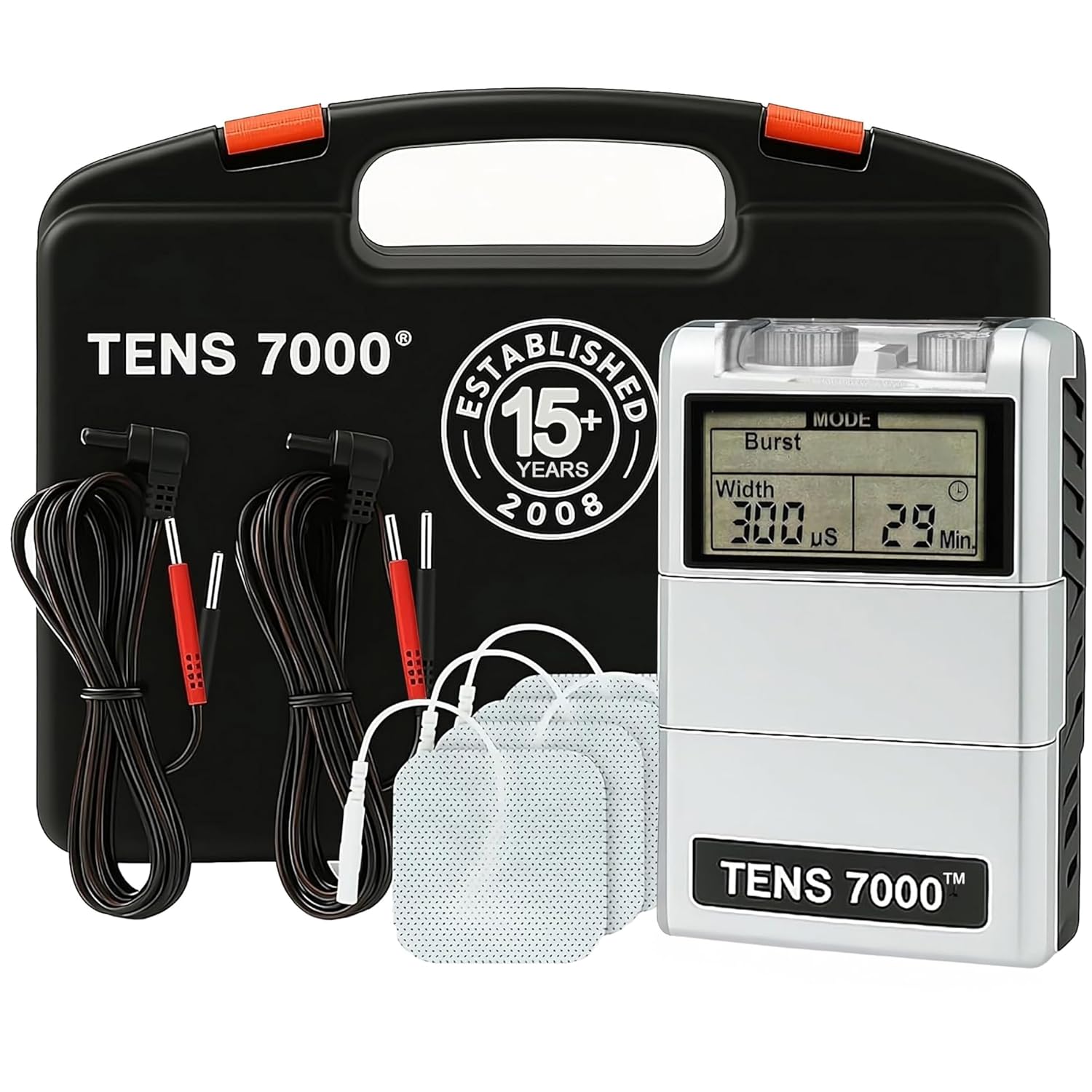 TENS 7000 Digital TENS Unit with Accessories - TENS Unit Muscle Stimulator for Back Pain Relief, General Pain Relief, Neck Pain, Sciatica Pain Relief, Nerve Pain Relief