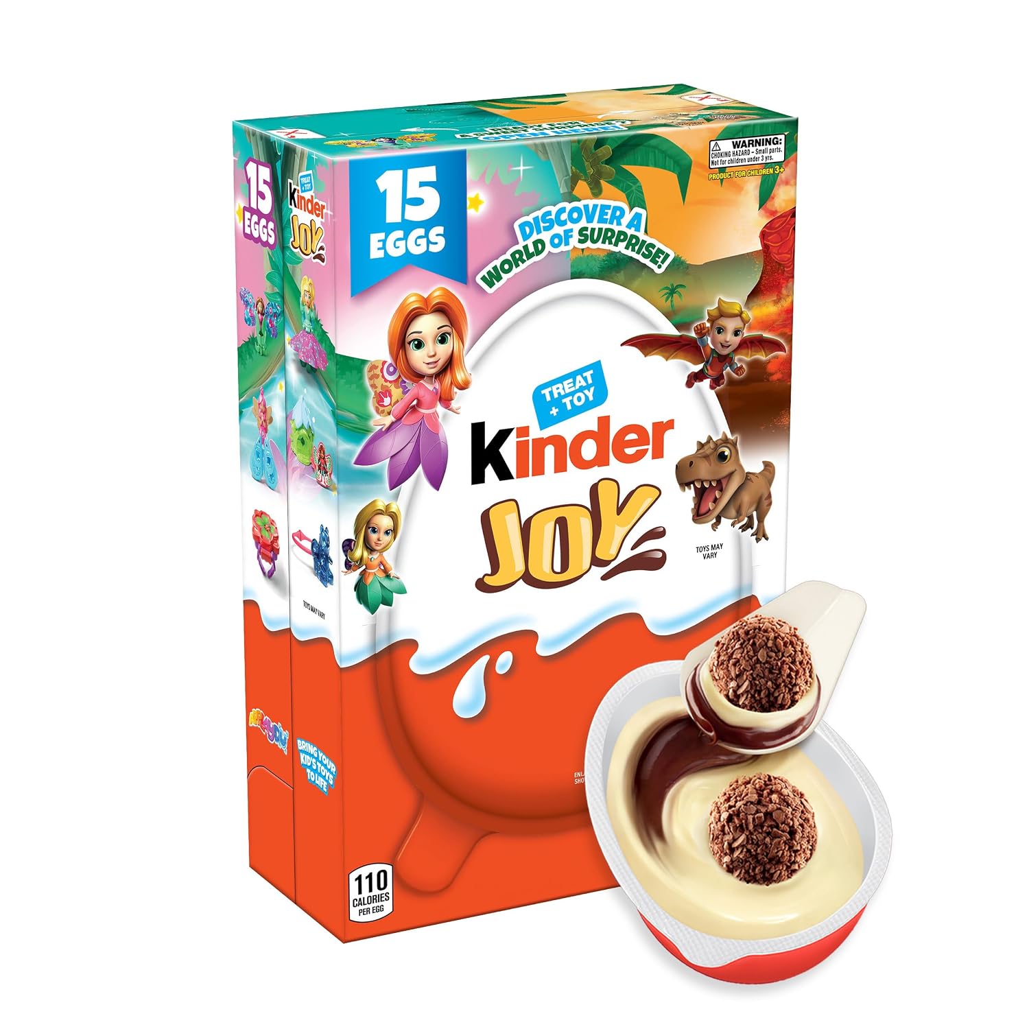 Kinder Joy Egg, Treat Plus Toy, Sweet Creams and Chocolatey Wafers, Individually Wrapped, 15-count, 10.5 oz
