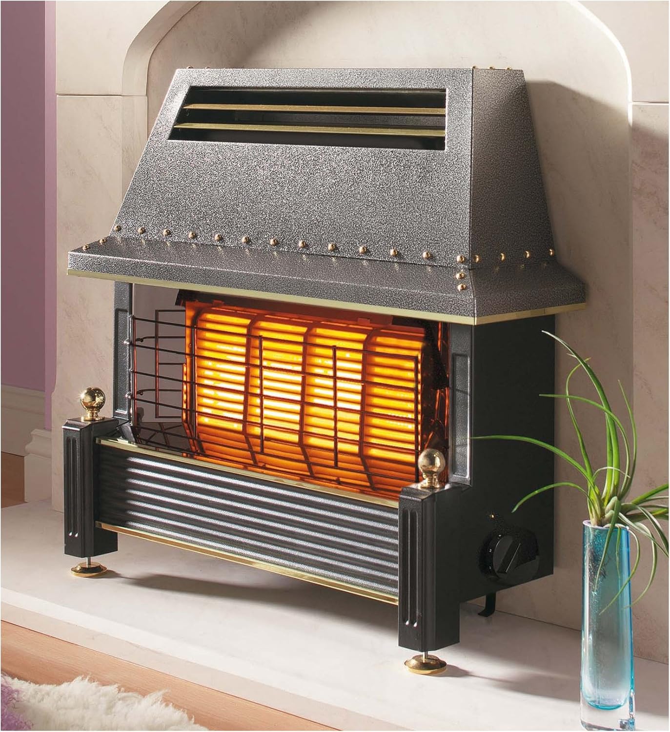 Flavel Regent Gas Fire - Natural Gas Heater, Outset Fireplace - Regency Style - Black by Flavel