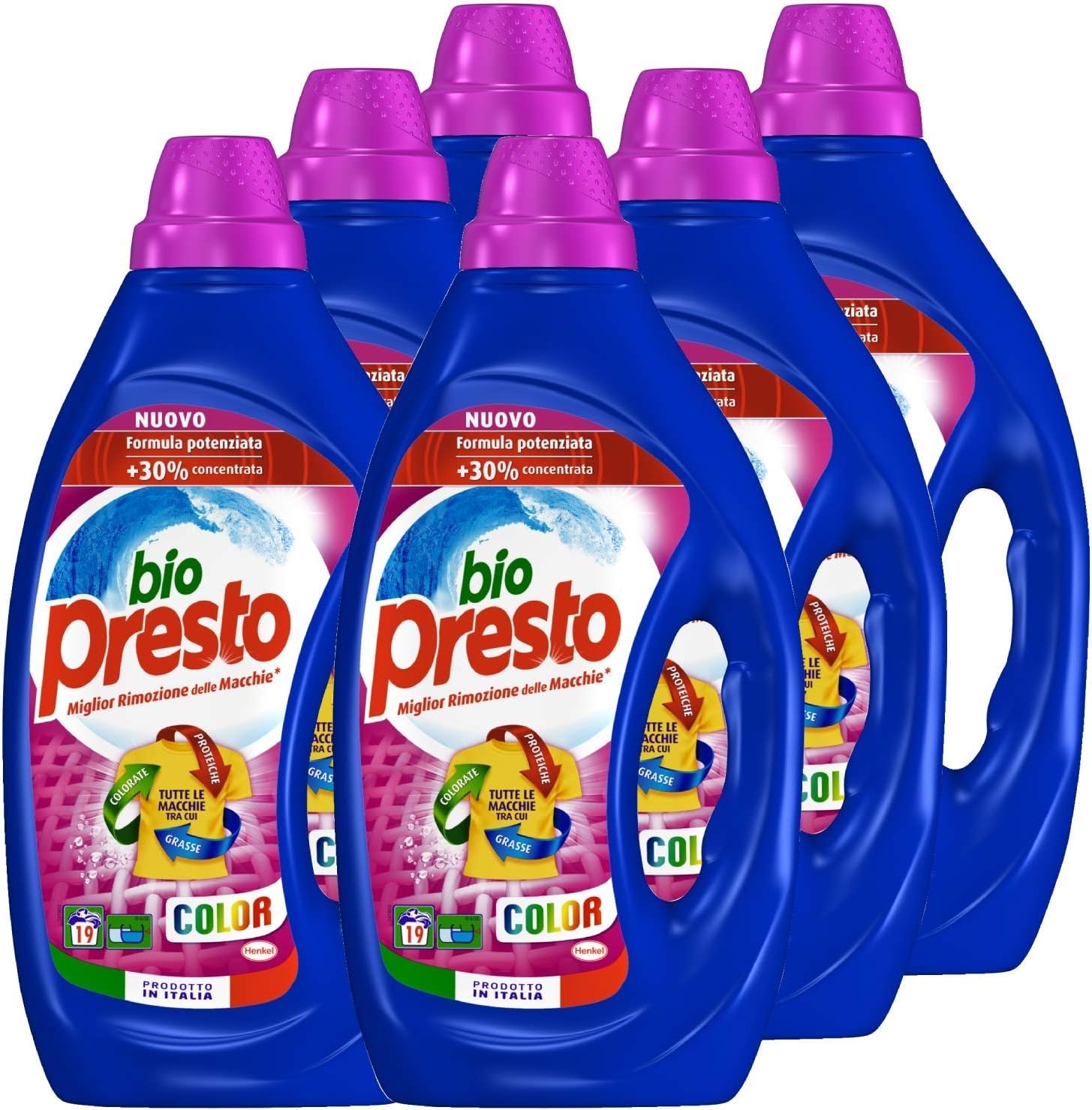Bio Presto Liquid Color, Washing Machine Detergent for Colored Clothes, 6X19 Washes - 5900 Gr