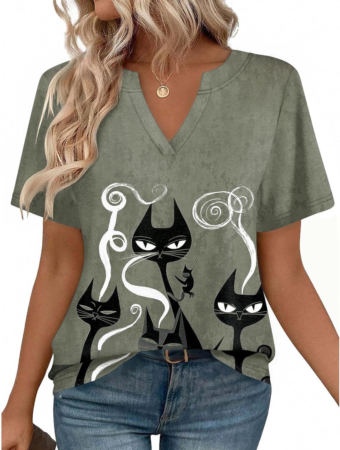 Zeagoo Womens Tops Short Sleeve V Neck Tee Shirts Cute Dressy Casual Clothing Business Work Blouse